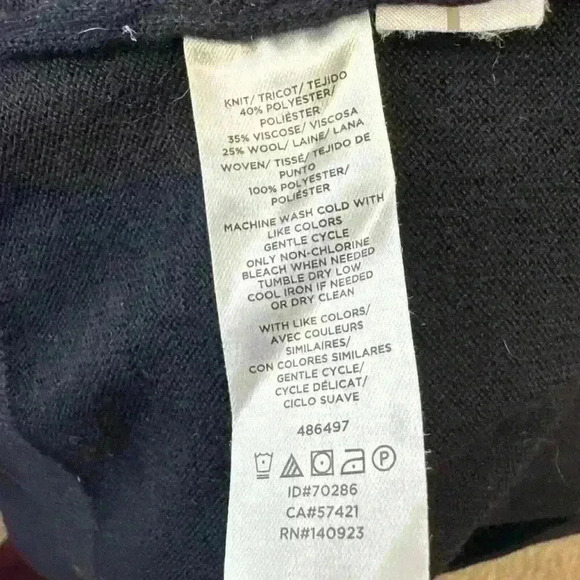 Loft Women’s Dark Blue Dressy Sweater With Sheer Detailed Sleeves Size 20/22 - Picture 12 of 13